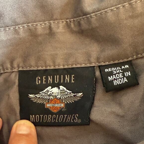 Harley Davidson Genuine Motorclothes Men Long Sleeve Button Shirt Embroidery 3XL - Picture 3 of 9